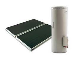 Solar hot water system with roof panels and storage tank, ideal for Bribie Island homes