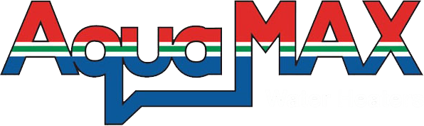 AquaMAX logo for hot water heaters, serving Bribie Island and nearby areas