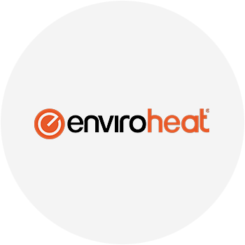Enviroheat logo for hot water systems, servicing Bribie Island