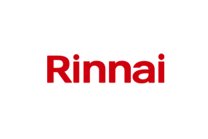 Rinnai logo for hot water systems on Bribie Island