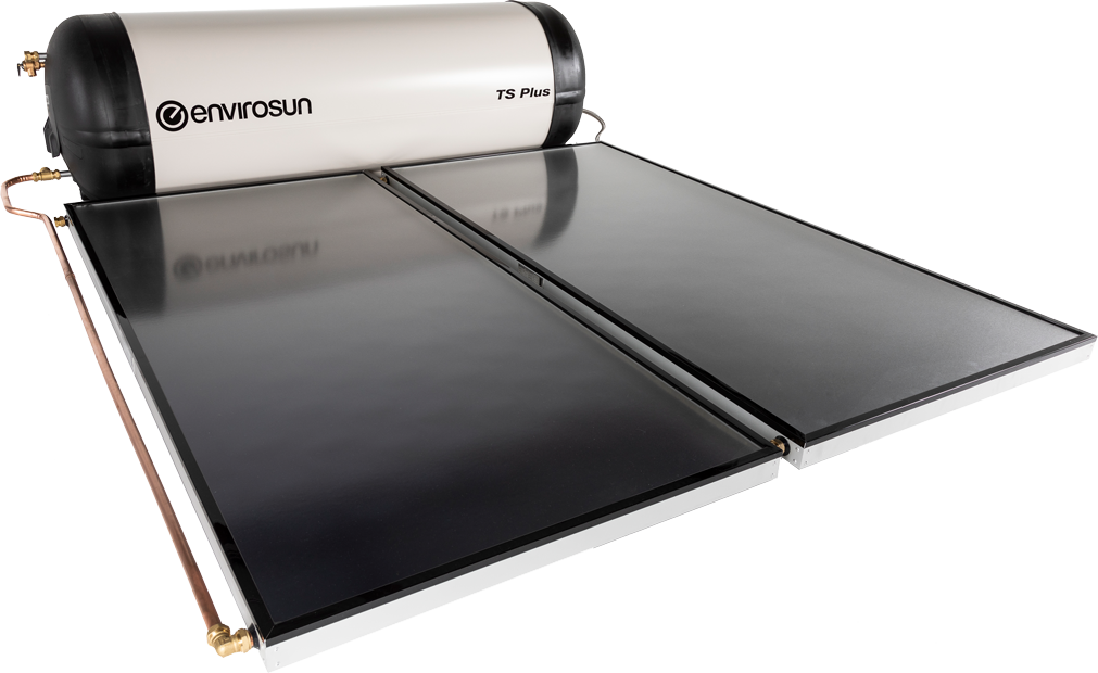 Envirosun TS Plus hot water system with rooftop collectors, ideal for Bribie Island homes